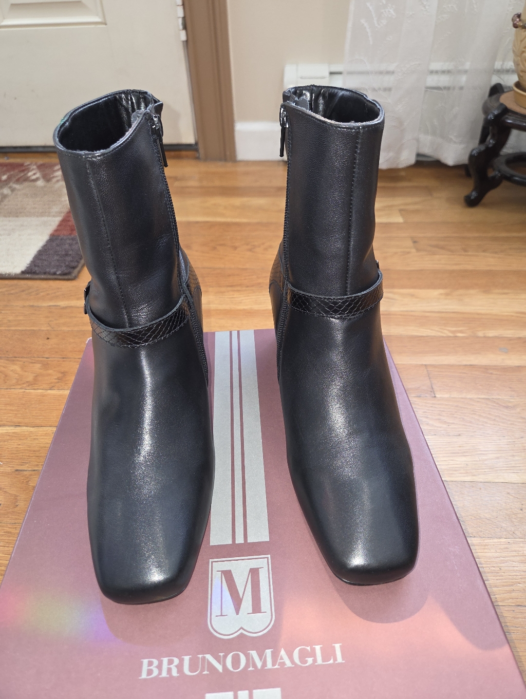 M By Bruno Magli Danica Leather Boot, Black, 10.5